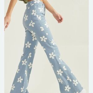Altar'd State Blue and White Floral Pants